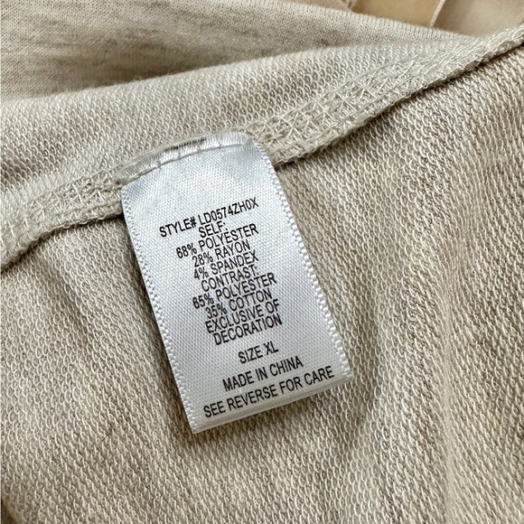 IDLA, WOMENS SWEATPANTS.ELASTIC WAIST WITH TIE STRING. LIGHT HEATHER TAN.SIZE XL - Picture 7 of 7